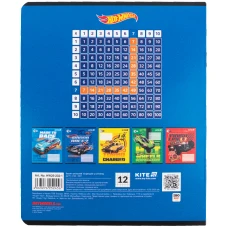 Зошит 12 арк., клітинка, гібр. лак + УФ лак, Hot Wheels HW25-232-1 Kite