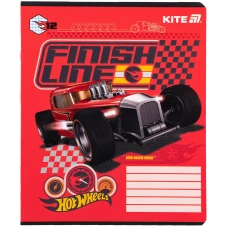 Зошит 12 арк., клітинка, гібр. лак + УФ лак, Hot Wheels HW25-232-1 Kite
