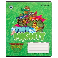Зошит 12 арк., клітинка, гібр. лак + УФ лак, Ninja Turtles NT24-232 Kite