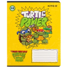 Зошит 12 арк., клітинка, гібр. лак + УФ лак, Ninja Turtles NT24-232 Kite