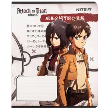 Зошит 12 арк., клітинка, софт тач + УФ лак, Attack on Titan AT24-232 Kite