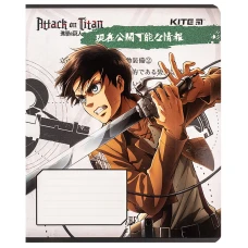 Зошит 12 арк., клітинка, софт тач + УФ лак, Attack on Titan AT24-232 Kite