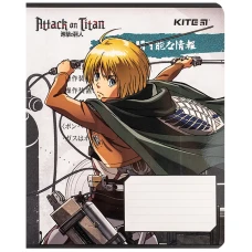 Зошит 12 арк., клітинка, софт тач + УФ лак, Attack on Titan AT24-232 Kite