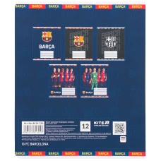 Зошит 12 арк., клітинка, софт тач + УФ лак, FC Barcelona BC25-232 Kite