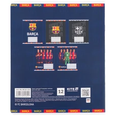 Зошит 12 арк., клітинка, софт тач + УФ лак, FC Barcelona BC25-232 Kite