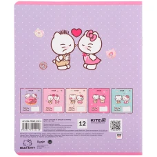 Зошит 12 арк., клітинка, софт тач + УФ лак, Hello Kitty HK25-232-2 Kite