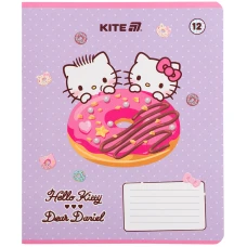 Зошит 12 арк., клітинка, софт тач + УФ лак, Hello Kitty HK25-232-2 Kite