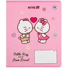 Зошит 12 арк., клітинка, софт тач + УФ лак, Hello Kitty HK25-232-2 Kite