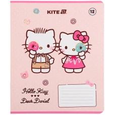 Зошит 12 арк., клітинка, софт тач + УФ лак, Hello Kitty HK25-232-2 Kite