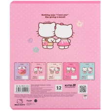 Зошит 12 арк., клітинка, софт тач + УФ лак, Hello Kitty HK25-232-2 Kite