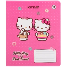 Зошит 12 арк., клітинка, софт тач + УФ лак, Hello Kitty HK25-232-2 Kite
