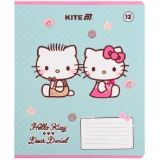 Зошит 12 арк., клітинка, софт тач + УФ лак, Hello Kitty HK25-232-2 Kite