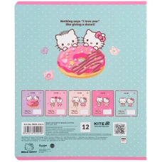 Зошит 12 арк., клітинка, софт тач + УФ лак, Hello Kitty HK25-232-2 Kite