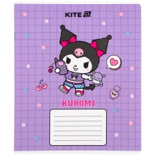 Зошит 12 арк., клітинка, софт тач + УФ лак, Kuromi HK25-232-4 Kite