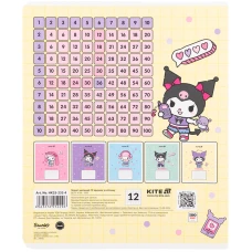 Зошит 12 арк., клітинка, софт тач + УФ лак, Kuromi HK25-232-4 Kite