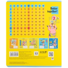 Зошит 12 арк., клітинка, софт тач + УФ лак, SpongeBob SquarePants SB25-232 Kite