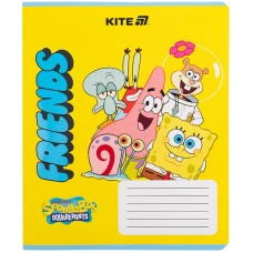 Зошит 12 арк., клітинка, софт тач + УФ лак, SpongeBob SquarePants SB25-232 Kite