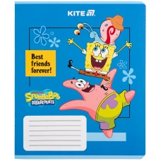Зошит 12 арк., клітинка, софт тач + УФ лак, SpongeBob SquarePants SB25-232 Kite