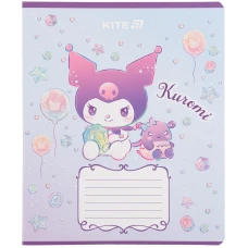 Зошит 12 арк., клітинка, УФ лак + глітер, Kuromi HK25-232-3 Kite