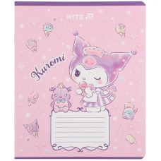 Зошит 12 арк., клітинка, УФ лак + глітер, Kuromi HK25-232-3 Kite