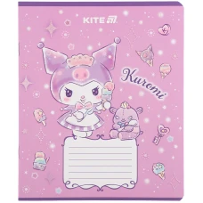 Зошит 12 арк., клітинка, УФ лак + глітер, Kuromi HK25-232-3 Kite