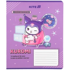 Зошит 18 арк., клітинка, гібр. лак + УФ лак, Kuromi HK25-236-1 Kite