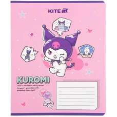 Зошит 18 арк., клітинка, гібр. лак + УФ лак, Kuromi HK25-236-1 Kite
