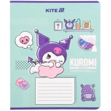 Зошит 18 арк., клітинка, гібр. лак + УФ лак, Kuromi HK25-236-1 Kite