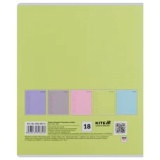 Зошит 18 арк., лінія, софт тач + УФ лак, Kite One color K25-237-2