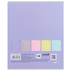 Зошит 18 арк., лінія, софт тач + УФ лак, Kite One color K25-237-2