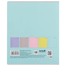 Зошит 18 арк., лінія, софт тач + УФ лак, Kite One color K25-237-2