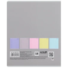 Зошит 18 арк., лінія, софт тач + УФ лак, Kite One color K25-237-2