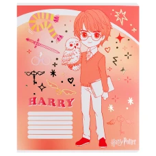 Зошит 18 арк., лінія, фольга + УФ лак, Harry Potter HP25-237 Kite