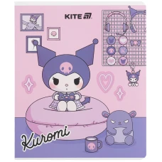 Зошит 24 арк., клітинка, софт тач + УФ лак, Kuromi HK25-238 Kite