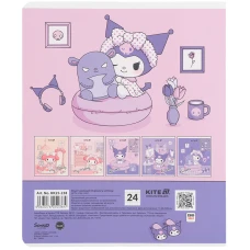 Зошит 24 арк., клітинка, софт тач + УФ лак, Kuromi HK25-238 Kite