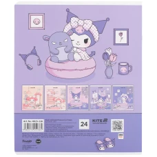 Зошит 24 арк., клітинка, софт тач + УФ лак, Kuromi HK25-238 Kite