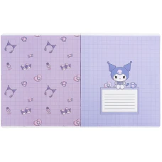 Зошит 24 арк., клітинка, софт тач + УФ лак, Kuromi HK25-238 Kite