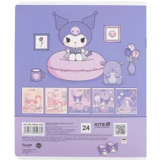 Зошит 24 арк., клітинка, софт тач + УФ лак, Kuromi HK25-238 Kite