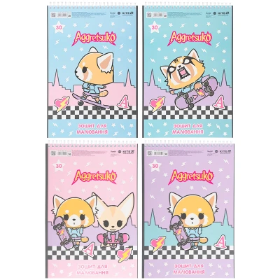 Зошит для малювання, 30 арк., спір., софт тач + УФ лак, Aggretsuko AR25-243 Kite
