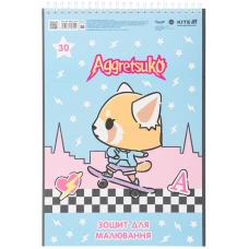 Зошит для малювання, 30 арк., спір., софт тач + УФ лак, Aggretsuko AR25-243 Kite