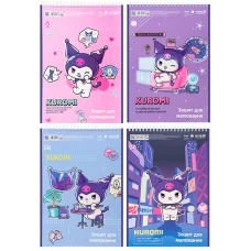 Зошит для малювання, 30 арк., спір., софт тач + УФ лак, Kuromi HK25-243 Kite