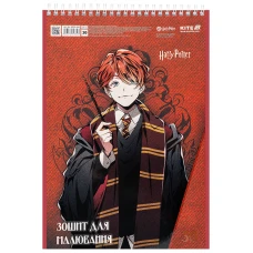Зошит для малювання, 30 арк., спір., софт тач + УФ лак, Harry Potter HP25-243 Kite