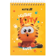 Блокнот пласт обкл., спіраль А6, 48арк., нелінований Garfield GF25-196 Kite