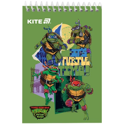 Блокнот пласт обкл., спіраль А6, 48арк., нелінований Ninja Turtles NT25-196 Kite