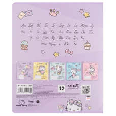 Зошит 12 арк., лінія, УФ лак + глітер, Hello Kitty HK25-234-1 Kite