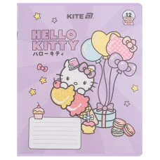 Зошит 12 арк., лінія, УФ лак + глітер, Hello Kitty HK25-234-1 Kite