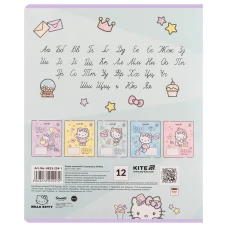 Зошит 12 арк., лінія, УФ лак + глітер, Hello Kitty HK25-234-1 Kite