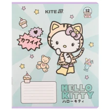 Зошит 12 арк., лінія, УФ лак + глітер, Hello Kitty HK25-234-1 Kite