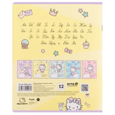 Зошит 12 арк., лінія, УФ лак + глітер, Hello Kitty HK25-234-1 Kite