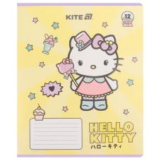 Зошит 12 арк., лінія, УФ лак + глітер, Hello Kitty HK25-234-1 Kite